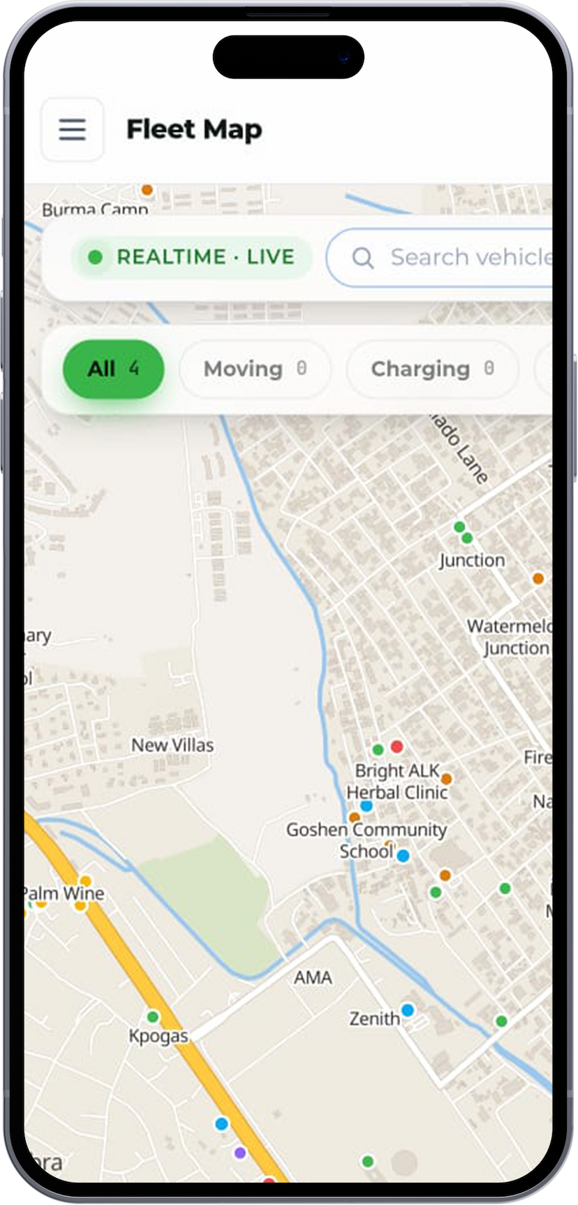 Gyeme app — Fleet Map